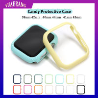 VUAERANG Candy สำหรับ Apple Watch Series 8 7 6 SE 5 4 3 2 1 Hard Frame PC สำหรับ I Watch 45มม. 41มม. 44มม. 40มม. 42มม. 38มม. กันชนนาฬิกาอุปกรณ์เสริม