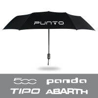 รถอัตโนมัติพับร่มกันลมสำหรับ Fiat 500 Punto Panda Tipo Abarth 595ม่านบังแดดพร้อมโลโก้รถร่ม Parasol