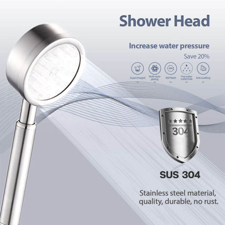 SUS304 Stainless Steel Shower Pressure Shower Water Saving Shower Head