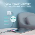 CHOETECH 100W USB Charger power Delivery 3.0 Fast Charger 2 USB C & GaN TechType C Dinding Charger Adaptor. 