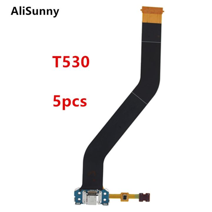 Alisunny ที่ชาร์จสายเคเบิ้ลยืดหยุ่นสำหรับชาร์จพอร์ต5ชิ้น Tab4 Samsung Sm-t530 10.1 T531 T533อะไหล่ซ่อมแซมชิ้นส่วนเชื่อมต่อ Usb สายแพ