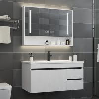 [COD] solid bathroom cabinet combination modern simple wash face basin apartment mirror