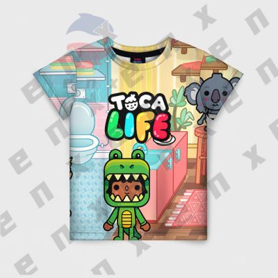 ENX Toca Life Print T-Shirt Boys Girls Fashion Cartoon Cute Game Shirt