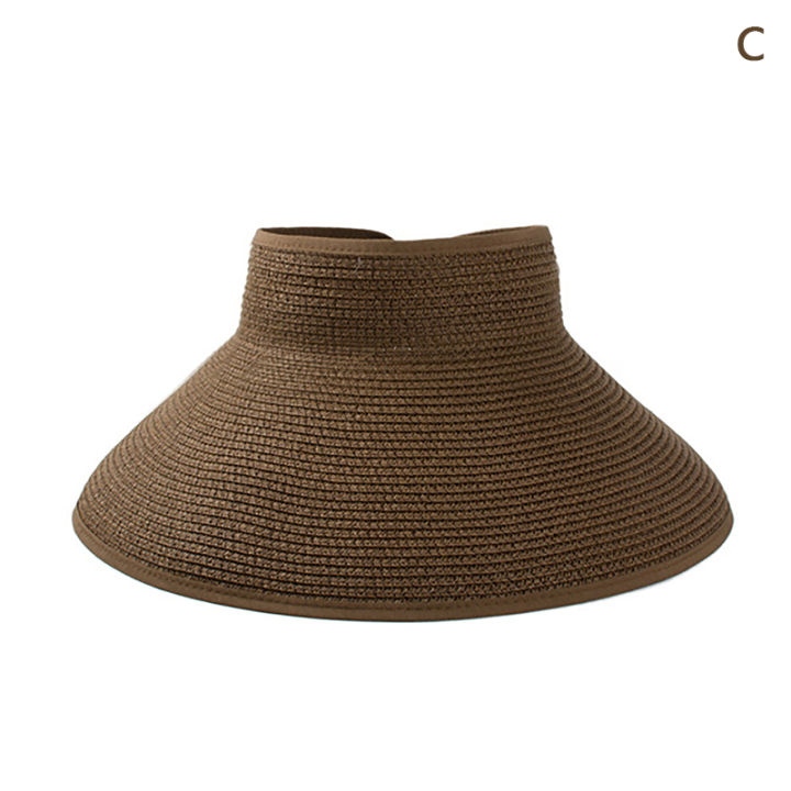 kuvn-หมวกกันแดดพับได้หมวกชายหาดหมวกชายหาดหมวกกันแดดเทรนด์ฤดูร้อนกลางแจ้ง