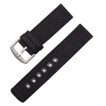 20mm Velcro Strap with Buckle Replacement Canvas Watchband for Rolex (Black, White, Red, blue.) Black 20mm