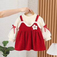 JOJOS ADVENTURE 2023 New Girls Two-Piece Dress Dress Autumn Fashionable Childrens Sweet Suspender Skirt Outfit Velvet Hoodie Baby Princess Skirt Fashion