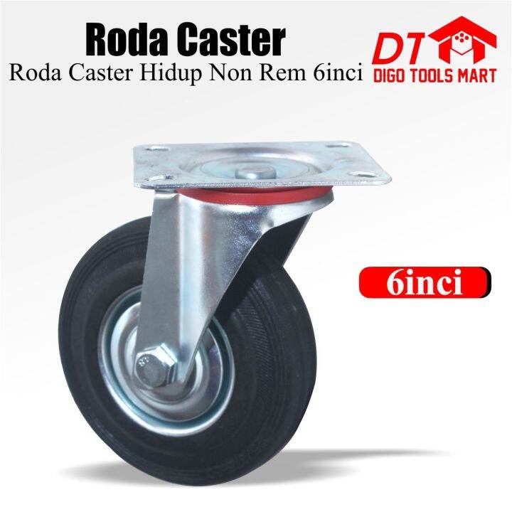 Roda Caster Inci Mm Rubber Karet Hidup Roda Lori Roda Troli Pcs