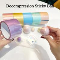 6ม้วน S Ticky บอลเทปบีบอัดบอลเทปความเครียดผ่อนคลายเหนียว DIY บอลเทปสีของเล่นตลกของขวัญสำหรับเด็กผู้ใหญ่