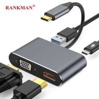 Rankman USB C Hub to 4K HDTV VGA Type C USB 3.0 Dock for MacBook iPad Nintendo Samsung S20 Dex Huawei P30 Xiaomi 12 TV PS5 USB Hubs