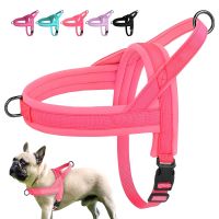 【FCL】๑ No Pull Dog Harness Soft Padded Harnesses Durable Pug Adjustable Small Medium Dogs Bulldog Anti-Pulling