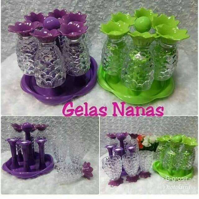 Promo Gelas Set Unik Gelas Ikan Gelas Set Motif Gelas Nanas Golden Sunkist Goceng Store 3660