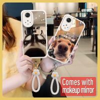 Full edging interest Phone Case For Huawei Honor50 Pro/Nova9 Pro Makeup mirror texture flower Mirror surface literature