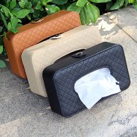 Universal Car Tissue Creative Leather Napkin Holder Back Seat Sun Visor Tissue Organizer For Car