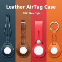 ◇ M3C Luxurious Shockproof Protective Case For Apple AirTag Leather Hangable Anti-lost Device Key Ring Luggage Tag Bag Charm Loop