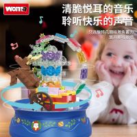 Woma snow-making Christmas tree building blocks rotating music box C0372-0375 boys and girls assembled toy decoration gift toy