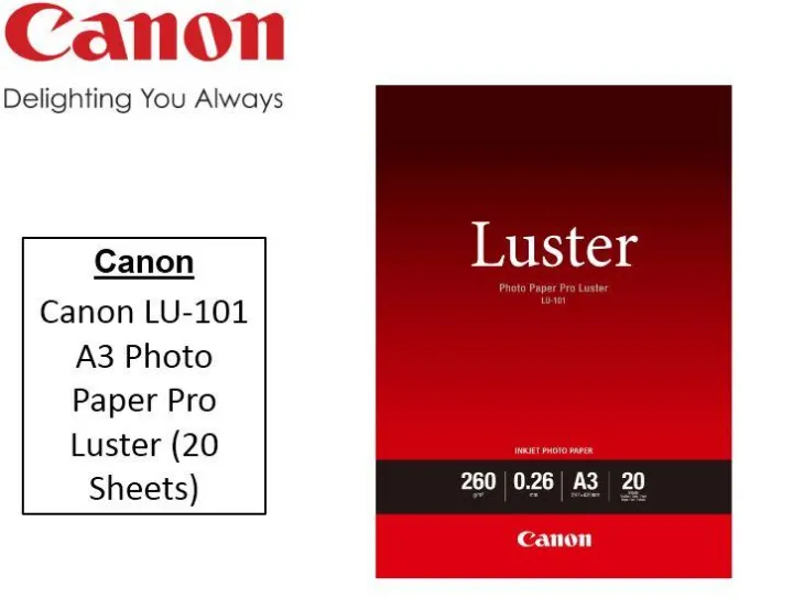 Canon LU-101 A3+ Photo Paper Pro Luster (20 Sheets)