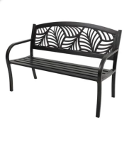 Garden bench indoor/outdoor,for garden, patio, pool (max load : 150 kg.) size 128 x 60 x 89 cm.- Black