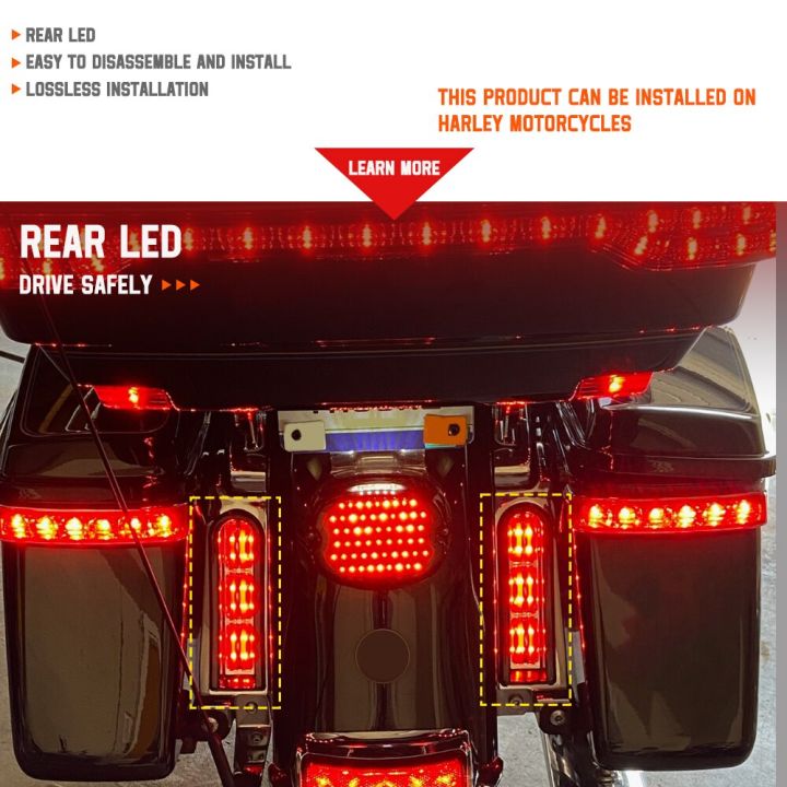 เบาะไฟ-led-รถจักรยานยนต์เน้นเสียงสำหรับ-harley-touring-road-electra-glide-cvo-limited-flhtkse-2014-up