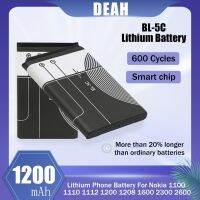 BL-5C BL5C BL 5C 3.7V 1200MAh แบตเตอรี่ลิเธียมสำหรับ Nokia 1100 1110 1112 1200 1208 1600 2300 2600 2610 3100 3110 5130