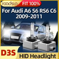 Roadsun 2ชิ้นไฟหน้ารถ Dc 35W โคมซีนอน Hid D3s 6000K สีขาวเหมาะสำหรับ A6 Audi S6 Rs6 C6 2009 2010 2011