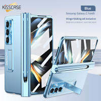 KISSCASE เคสโทรศัพท์แท่นไฟฟ้าเหมาะสำหรับ Samsung Galaxy Z Fold 5พร้อมช่องเสียบปากกาฟิล์มติดเครื่องเคสโทรศัพท์ป้องกันลายนิ้วมือกันกระแทกแบบ2 In 1สำหรับ Samsung Galaxy Z Fold 5