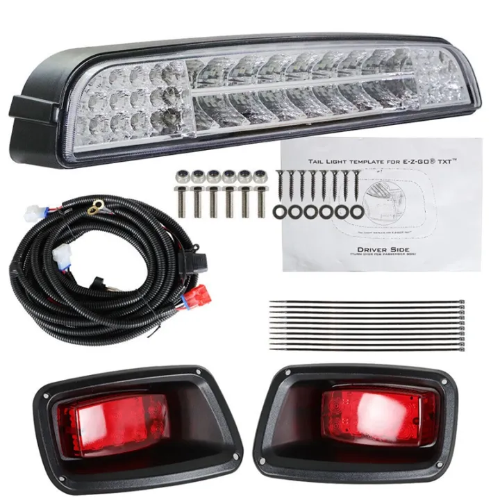 Golf Cart LED Headlight Bar Kit with LED Taillights for EZGO TXT 1996