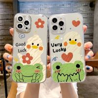 COD DSFDGFNN เคสป้องกันโทรศัพท์มือถือ แบบนิ่ม ลายการ์ตูนกบ และเป็ด สําหรับ Apple iPhone 13 Mini 12 11promax 6s 7 8plus xr xs