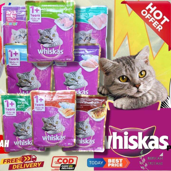 MAKANAN KUCING BASAH WHISKAS SACHET ALL VARIAN 80gr Lazada Indonesia