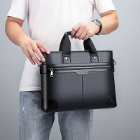 Men PU Leather Shoulder Fashion Business Bags Handbags Black Bag Men for Document Leather Laptop Briefcases Bag