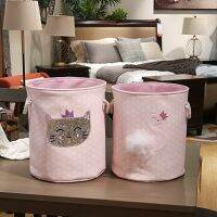 Dirty Laundry Basket Pink Swan Organizer Basket Drawstring Storage Baskets for Toys Books D35XH40cm