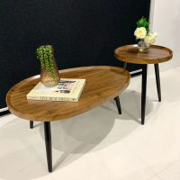 โต๊ะกลางโซฟา  โต๊ะกลางโซฟา  สไตล์นอร์ดิก 2 ชิ้น Modern Nest Coffee Table  Wood 80CM โต๊ะรับแขก โต๊ะกลางรับแขก วอลนัท สี  โต๊ะนั่งเล่น โต๊ะรับแขกกลาง