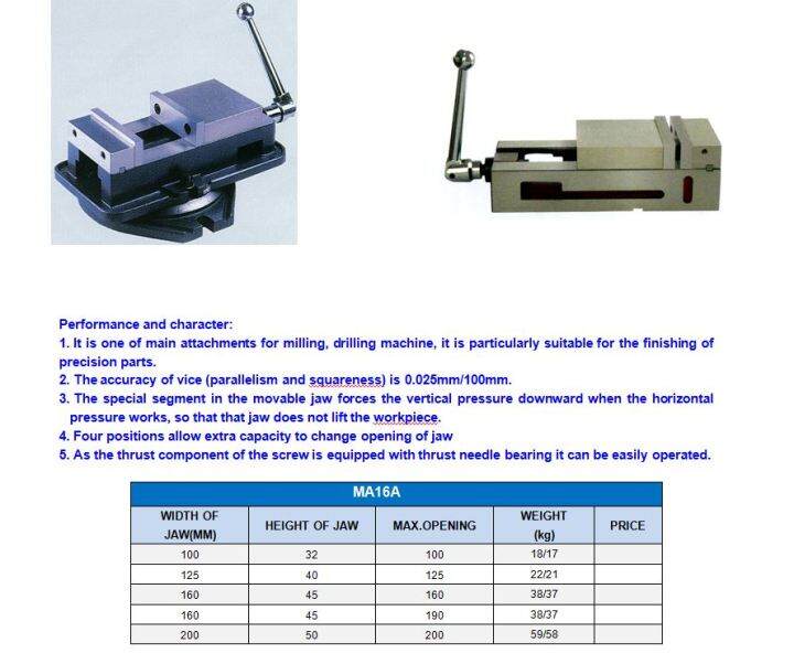 ปากกาจับชิ้นงาน-100mm-18kg-พร้อมส่ง-milling-machine-vice-ma16a