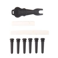 Acoustic Guitar Parts Ebony Bridge Pins Peg+Saddle Nut Bone Slotted Replacements Guitar Accessories