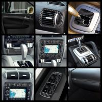 【YF】 For Porsche Cayenne 2003-2010 Carbon Fiber Knob Gear Shift Box Cover Moulding Trim Decoration Frame Interior Car Accessories