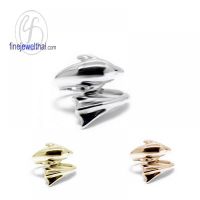 Finejewelthai-แหวนโลมา-แหวนเงิน-เงินแท้925-ชุบทอง-ชุบพิ้งค์โกลด์-R112500 (ราคาต่อวง เลือกสีตัวเรือนได้)