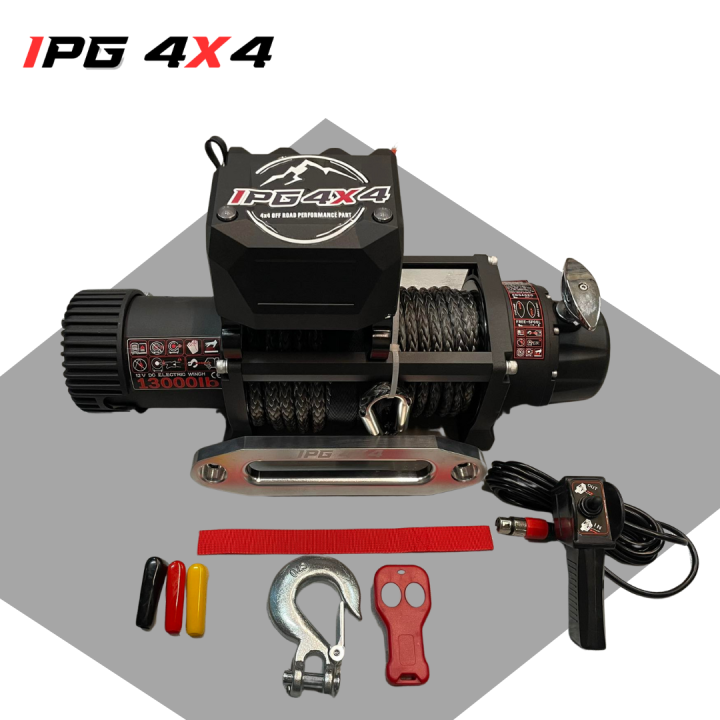 Winch 4X4 13000lbs Plasma Rope Ratio 1501 IPG 4X4 Electric Winch 12V