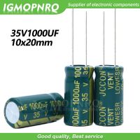 อะลูมิเนียม Igmopnrq 35v1000uf 10*20มม. ตัวเก็บประจุแบบอิเล็กโทรไลติก10x20mm อิมพีแดนซ์ที่พบได้บ่อยต่ำ10ชิ้น