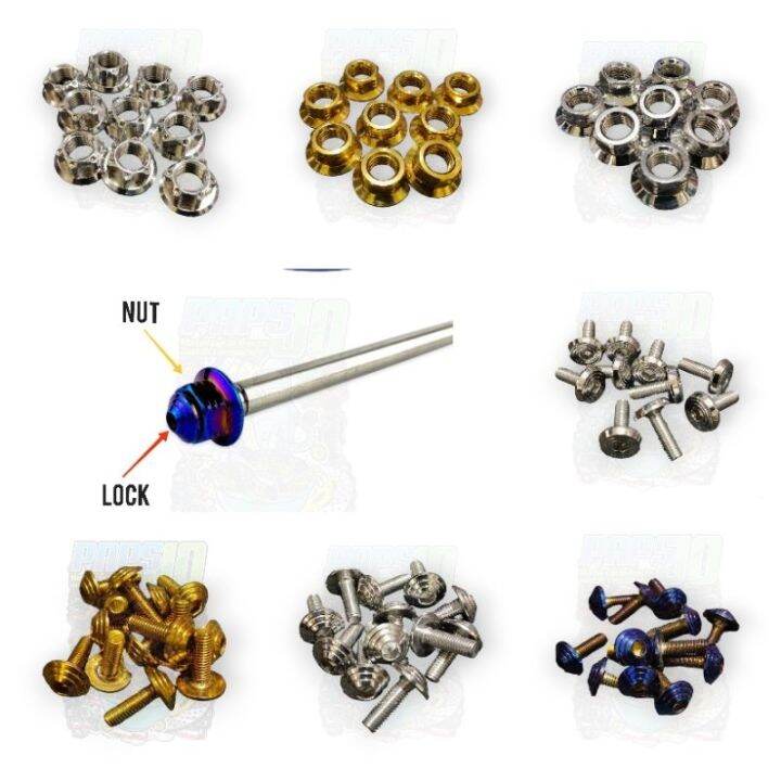 HENG AXLE LOCK, NUT NMAX/AEROX/MIO/WAVE/XRM/RAIDER/CLICK (SOLD PER