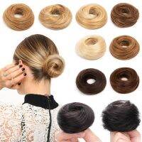 MRS HAIR Human Hair Buns Chignon Hair Ponytail Hairpiece Real Hair Extensions Flexible Elastic Band Brown Black Blonde 6inches