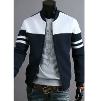 Sports Casual Men Jacket Mens Autumn Pleats Slim Stripe Fit Jacket Zipper Long Sleeve Coat Cardigan Coat