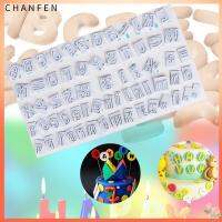 CHANFEN อุปกรณ์อบขนมพลาสติกฟองดองท์อักษรตัวอักษรพิมพ์ทำเค้กเครื่องตัดคุกกี้บิสกิต