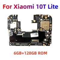 เมนบอร์ดปลดล็อคสำหรับเมนบอร์ด Mi 10T Lite 5G 10Tlite Logic Board ทั่วโลก Vesion 128Gb 256Gb พร้อม Google App ติดตั้ง