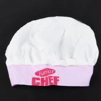 Childs Kids Chef Hat Apron Cooking Baking Boy Girl Junior Gift (Pink)