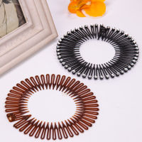 【CW】1PC Plastic Full Circle Stretch Diamond Flexible Comb Teeth Headband Hair Band Clip Face Wash Fixed Hair Accessories