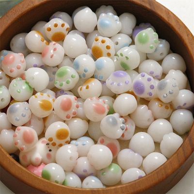 10pcs/lot Cute Cat Claw Cat Palm With Hole Loose Beads DIY Earrings Parts Jewelry Making Accessories Female Bracelet Materials