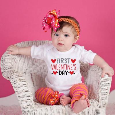 My First Valentines Day Newborn Baby Jumpsuit Costumes for Infant Party Dress Todder Girls Boys 1st Valentine Outfit Drop Ship