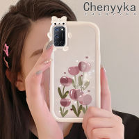 เคส Chenyyyka สำหรับ OPPO A52 A72 A92 4G เคสแฟชั่นนำโชค Tulip Little Monster Bknot ปลอกนิ่มกันกระแทกทนต่อการขีดข่วนเคสโทรศัพท์โปร่งใสฝาครอบป้องกันเลนส์กล้องถ่ายรูปซิลิกาเจล TPU