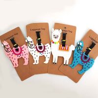 【DT】 hot  Cute Camel &amp; AlpacaTravel Accessories Luggage Tag Silica Gel Suitcase ID Address Card Holder Baggage Boarding Tag Wedding Gift