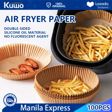 100pcs air fryer paper plate liner square liner disposable air fryer liner  - waterproof and oilproof, non-stick, heat-resistant facial paper oven  barbecue baking paper plate kitchen gadgets, kitchen accessories food-grade  oven liner