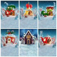 Christmas Decoration Photography Backdrop Stand Baby Sweets Candyland Teapot Cakes Boots Hats Home Cabin Party Photo Backgrounds